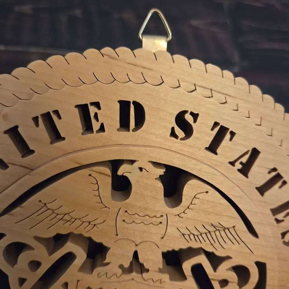 United States Navy Military Wooden Wall Tribute Laser Cut Gift Excellent Cond